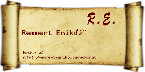 Remmert Enikő névjegykártya